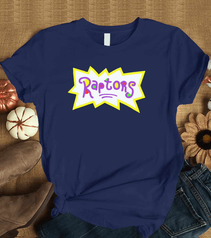 Raptors Retro Pop Art Style Text with Vivid Colors and Bold Outline T-Shirt