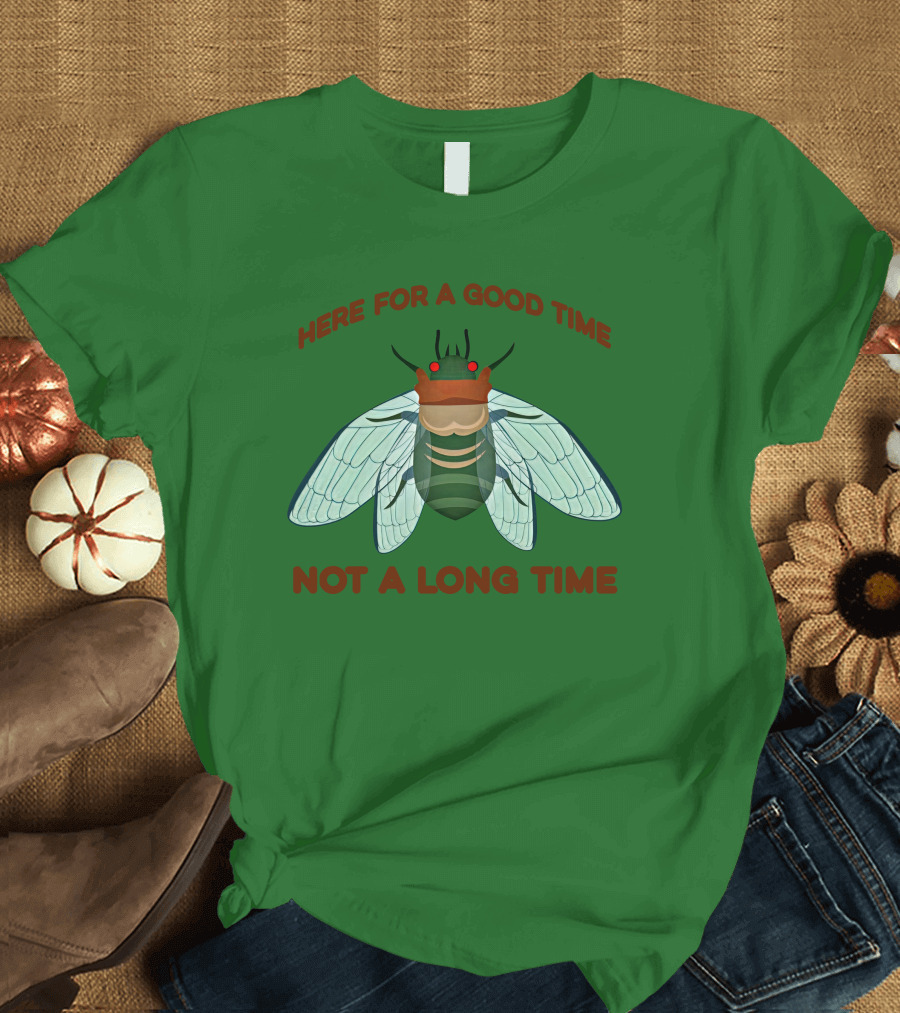 Here For A Good Time Not A Long Time Cicada T-Shirt