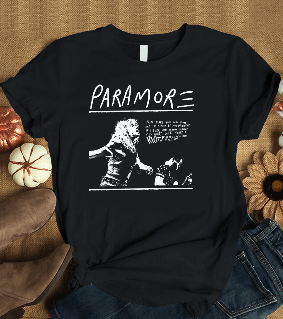 Paramore Pain Make Your Way to Me Riot DIY Punk T-Shirt
