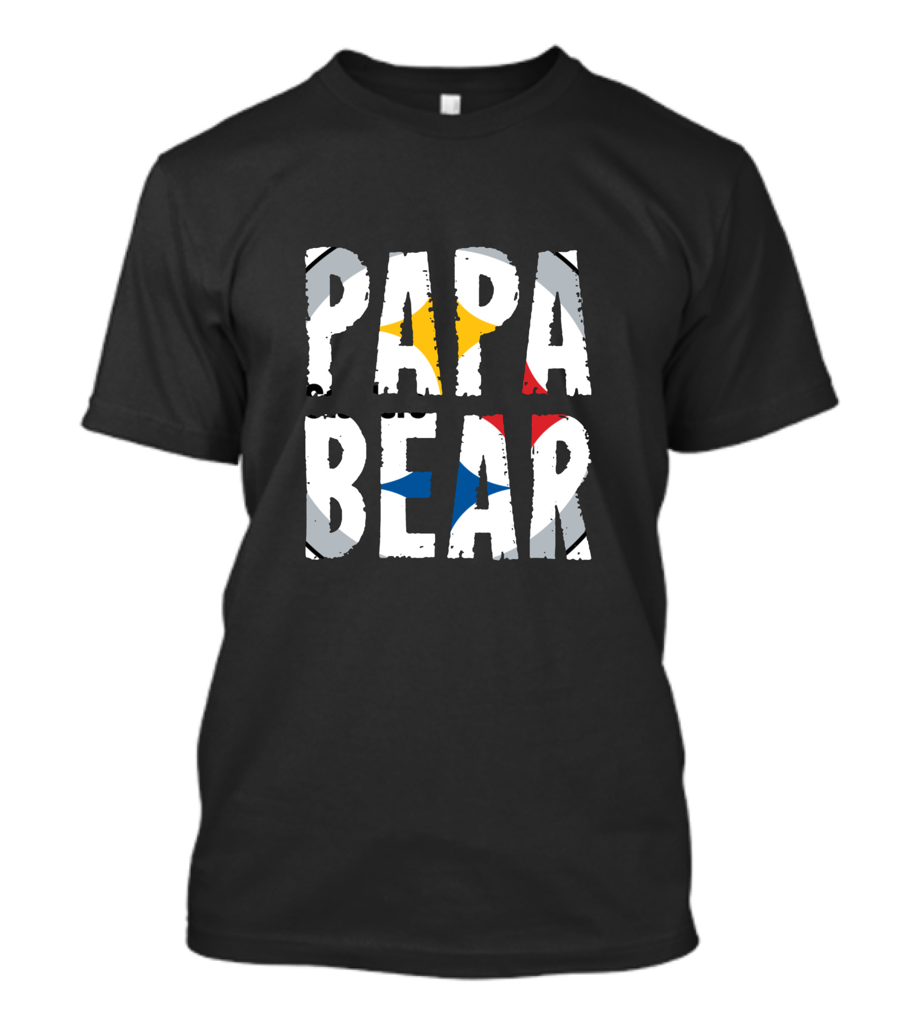 PAPA BEAR Vintage Color Block Gradient Pop T-Shirt