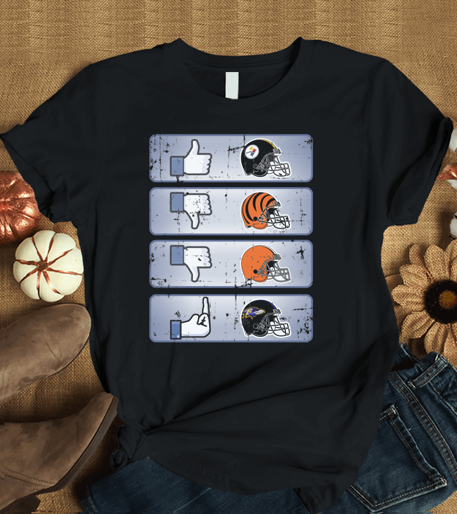 Icon Like Dislike Bengals Browns Steelers Ravens T-Shirt