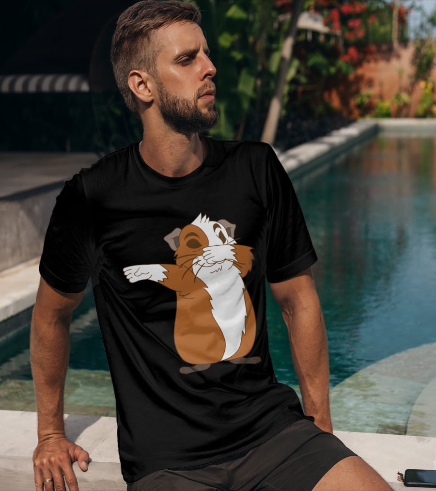 Guinea Pig Dabbing Pose Brown And White Animal Dance Move T-Shirt