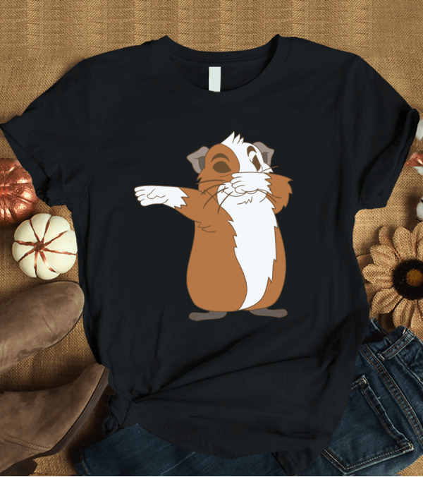 T-Shirt: Guinea Pig Dabbing Pose Brown and White Animal Dance Move T-Shirt Guinea Pig Dabbing Pose Brown and White Animal Dance Move T-Shirt