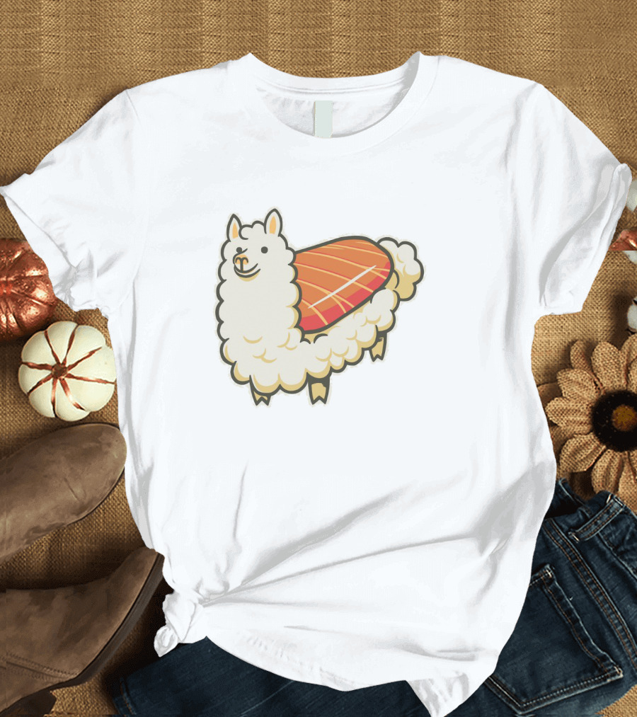 Alpaca Sushi Nigiri Fusion Design Playful T-Shirt