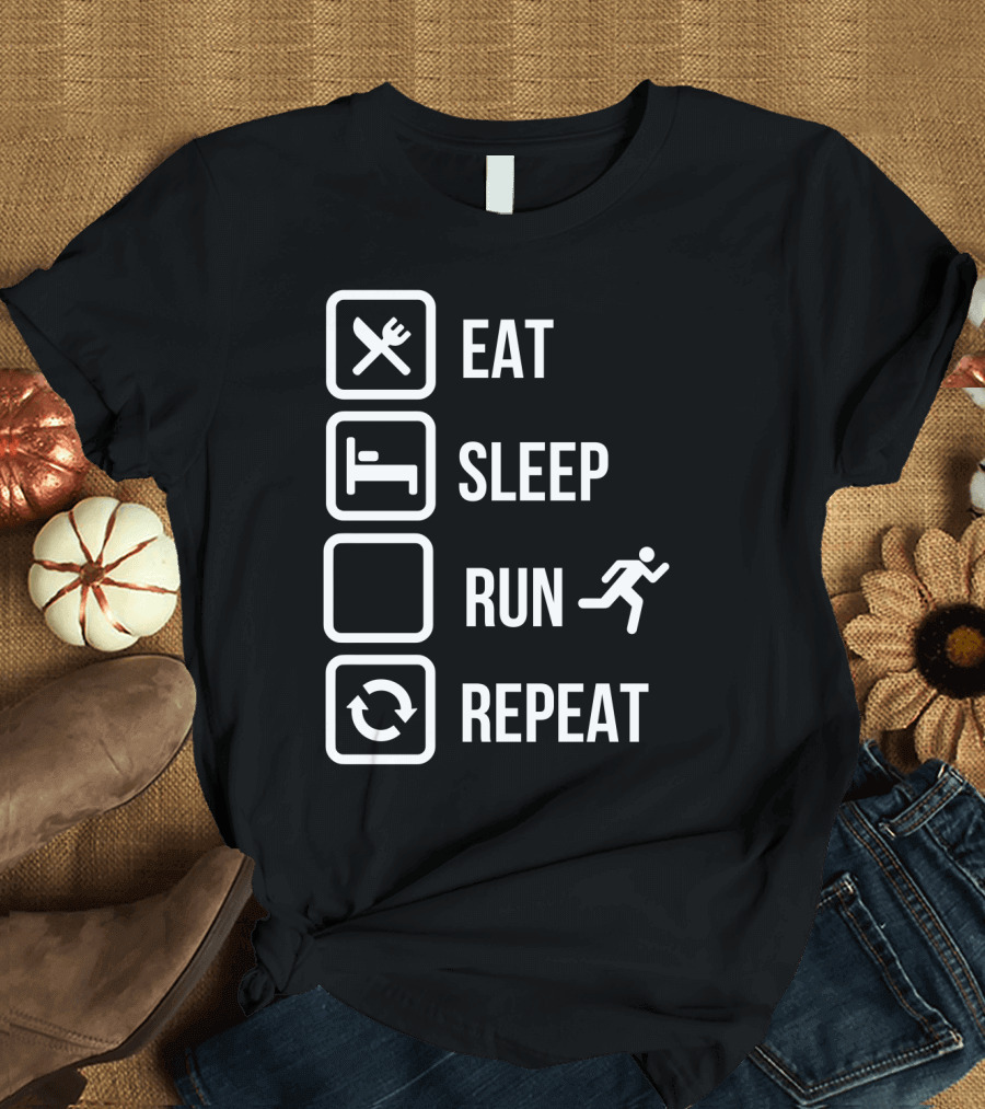 Eat Sleep Run Repeat with Iconic Activity Sequence T-Shirt