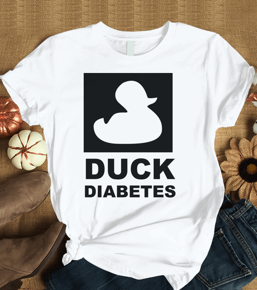 Duck Diabetes Rubber Duck Logo White T-Shirt