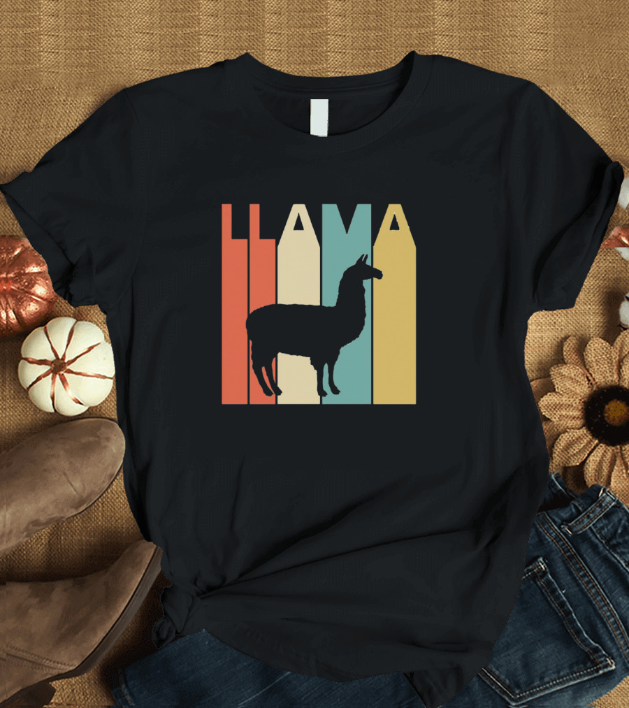 LLAMA Silhouette Retro Colors T-Shirt