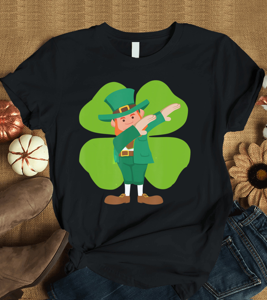 Dabbing Leprechaun Lucky Clover Dance T-Shirt