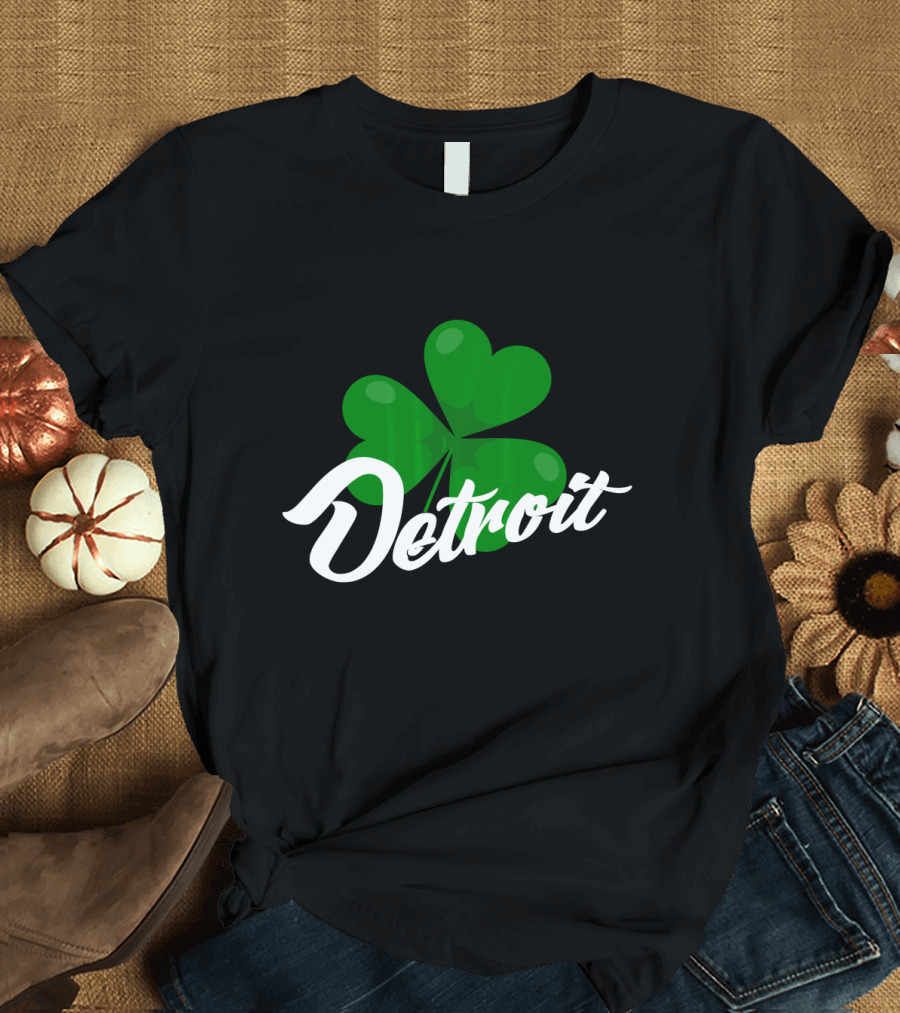 Detroit Shamrock St Patrick's Day Celebration Clovers T-Shirt