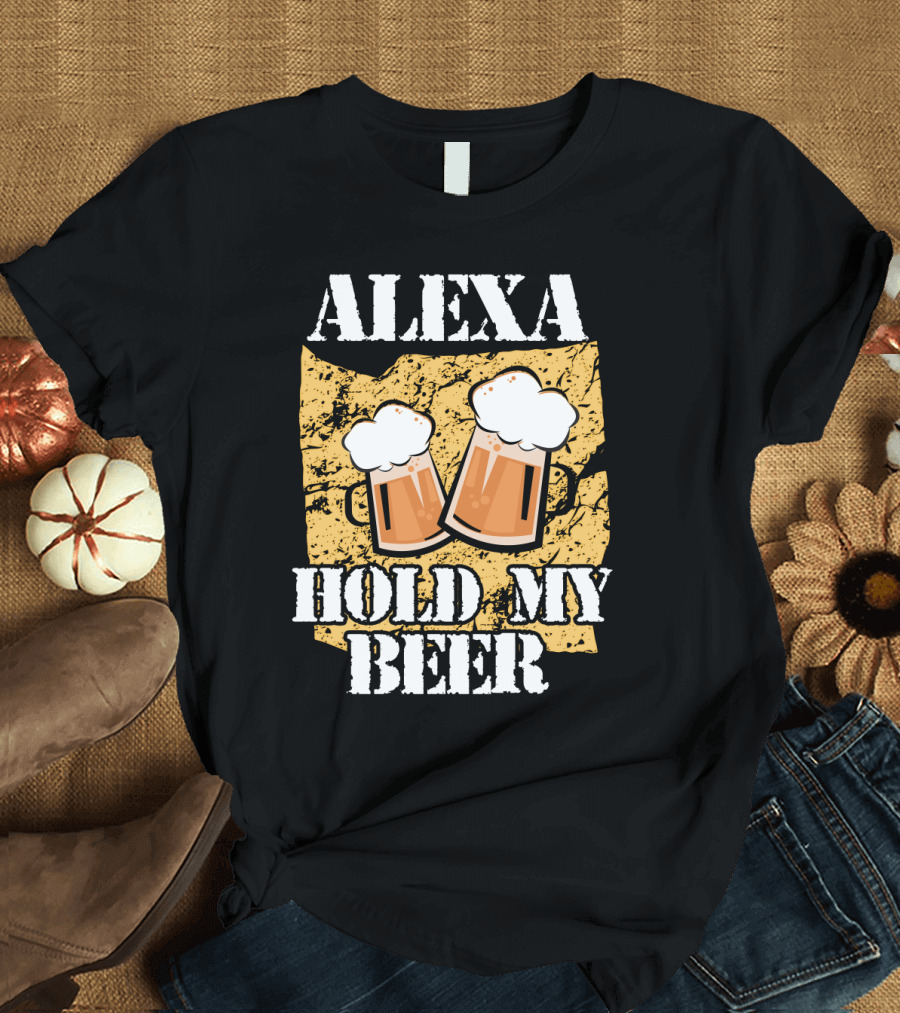 ALEXA HOLD MY BEER Two Beer Mugs Iconic T-Shirt