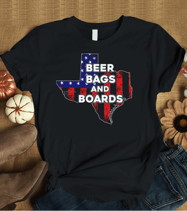 T-Shirt: Beer Bags and Boards Cornhole in Texas Map Flag T-Shirt Beer Bags and Boards Cornhole in Texas Map Flag T-Shirt