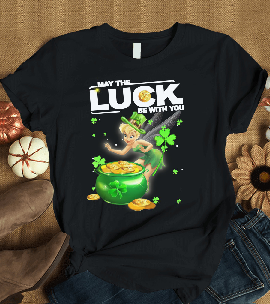 May The Luck Be With You Tinkerbell Coins Green T-Shirt