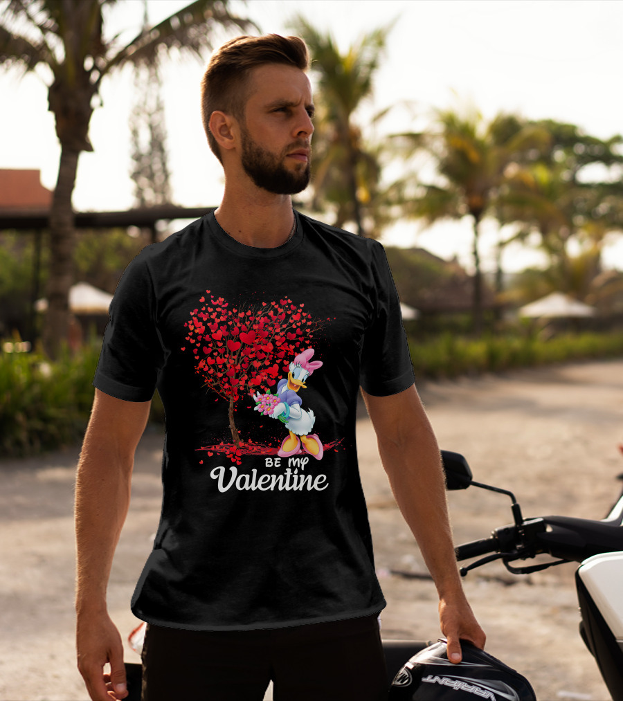 Be My Valentine Daisy Duck Hearts Tree T-Shirt