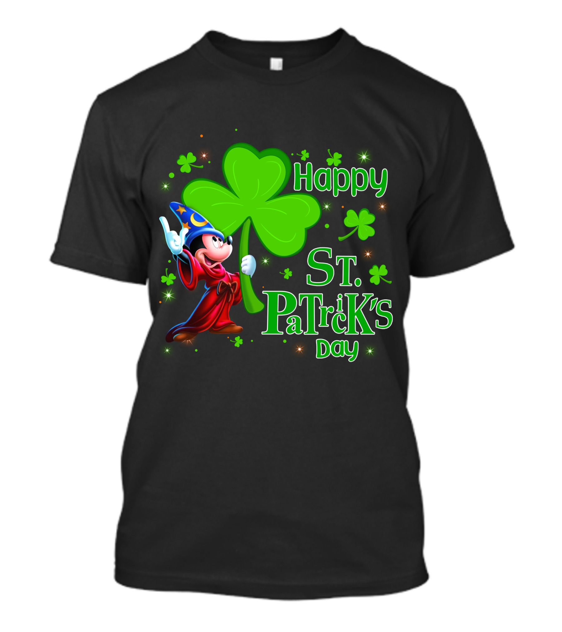 Sorcerer Mickey Happy St. Patrick's Day Shamrock T-Shirt