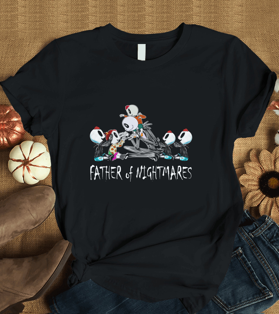 Father of Nightmares Skeletons Family Four Boys One Girl T-Shirt