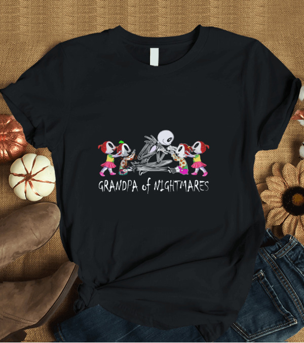 T-Shirt: Grandpa of Nightmares with Four Girls and Skeleton Iconic T-Shirt Grandpa of Nightmares with Four Girls and Skeleton Iconic T-Shirt