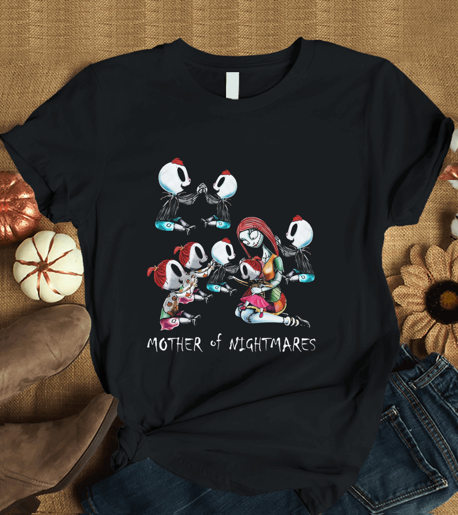 Mother of Nightmares 4 Boys 3 Girls Halloween Themed Family Scene T-Shirt