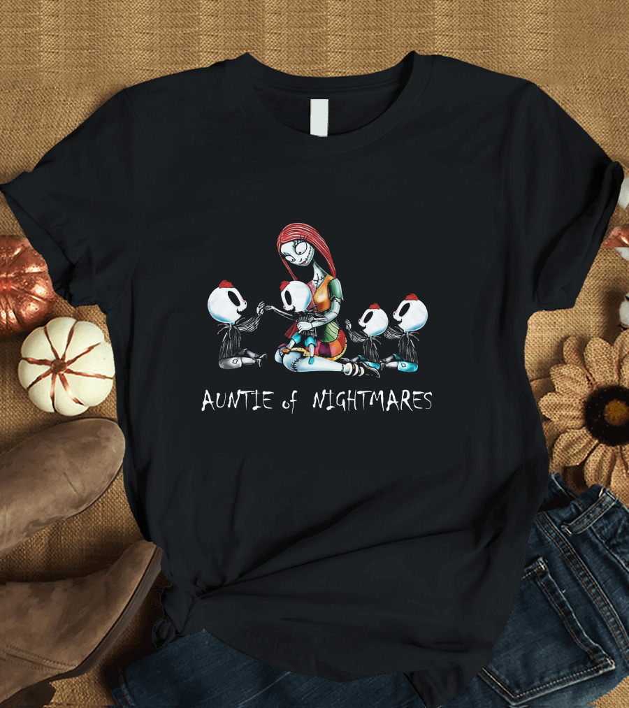 Auntie of Nightmares with Four Skeleton Boys T-Shirt