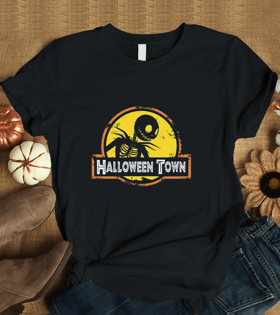Halloween Town Skeleton Jack O'Lantern Moon T-Shirt