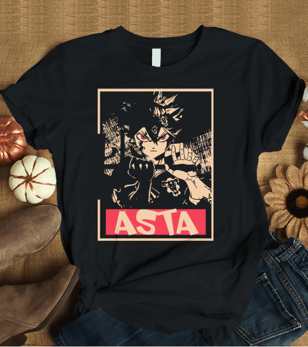 T-Shirt: Asta Poster Style Black Clover Anime T-Shirt Asta Poster Style Black Clover Anime T-Shirt