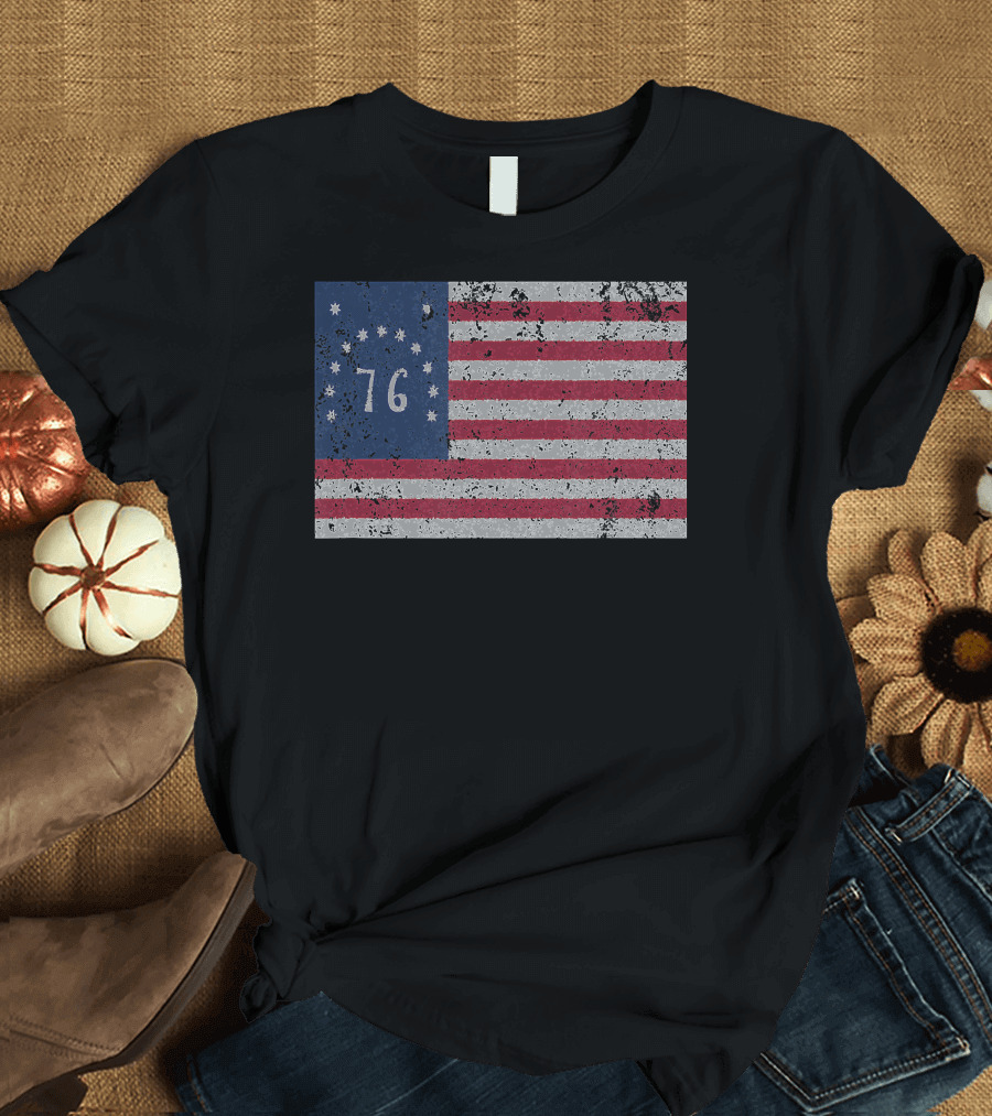 American Bennington Flag 76 United States of America 1776 T-Shirt