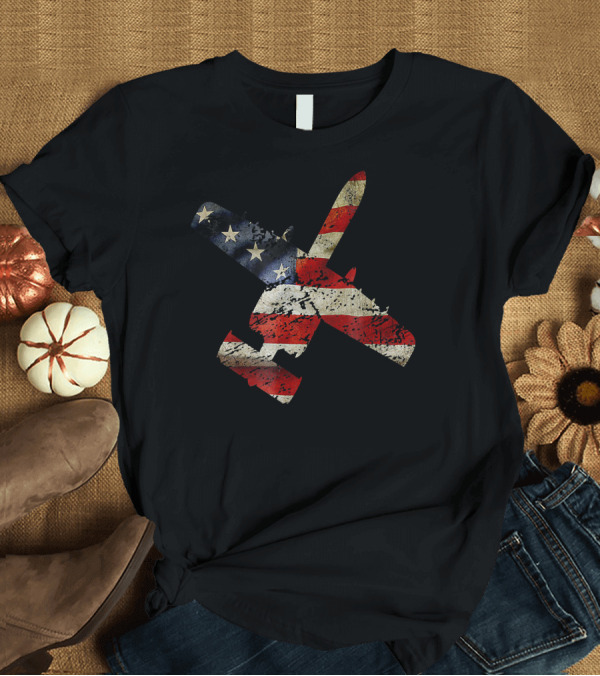 T-Shirt: American Flag A 10 Warthog Military July 4th T-Shirt American Flag A 10 Warthog Military July 4th T-Shirt