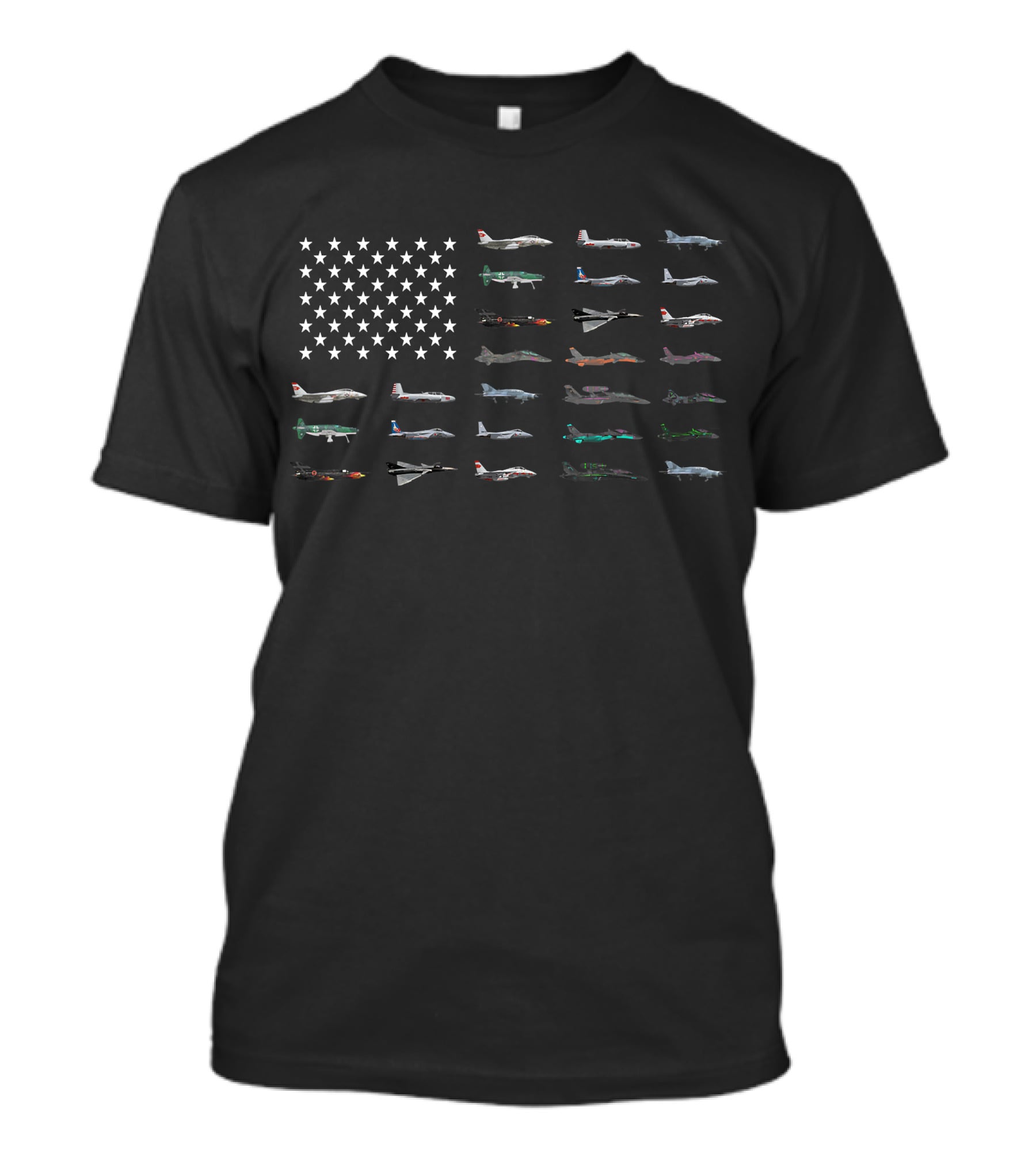 American Flag Aircraft Aviation Military Airforce Jet Fighters T-Shirt