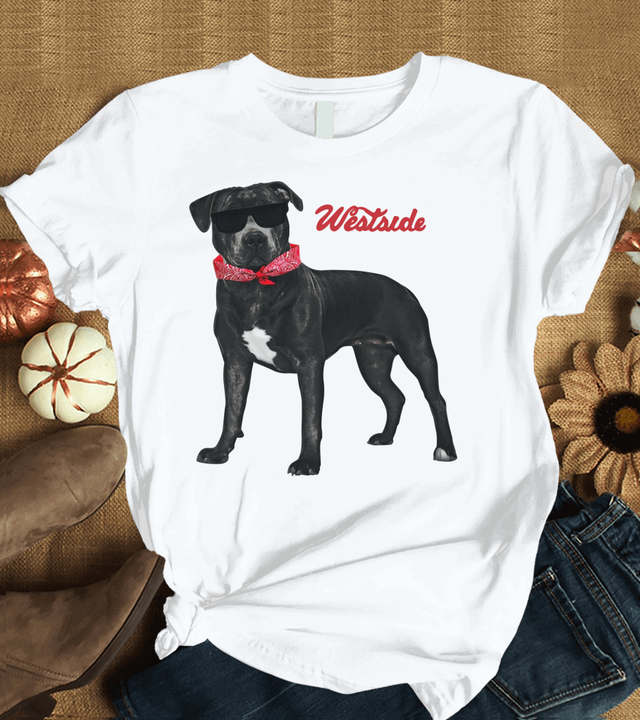 Westside Cool Dog with Sunglasses and Bandana T-Shirt