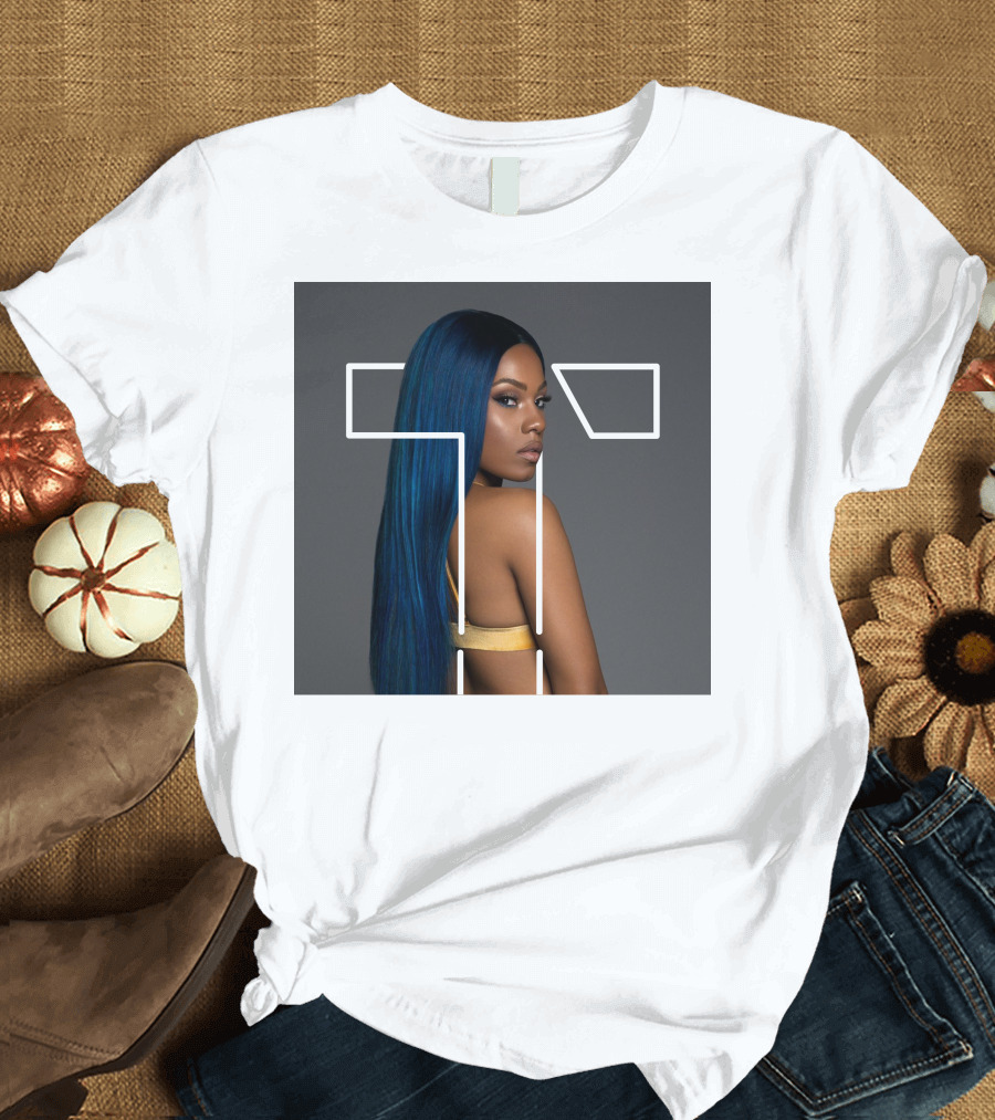 Terilisha T Silhouette Overlay with Blue Hair T-Shirt