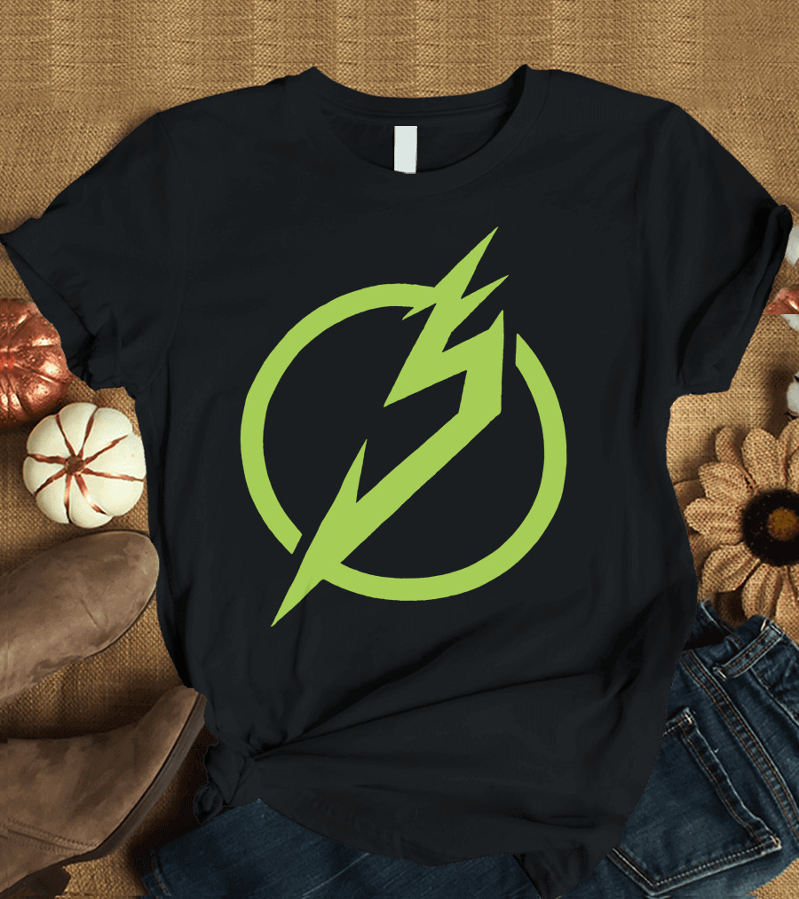 Snails Merch Electric Green Lightning Circle T-Shirt