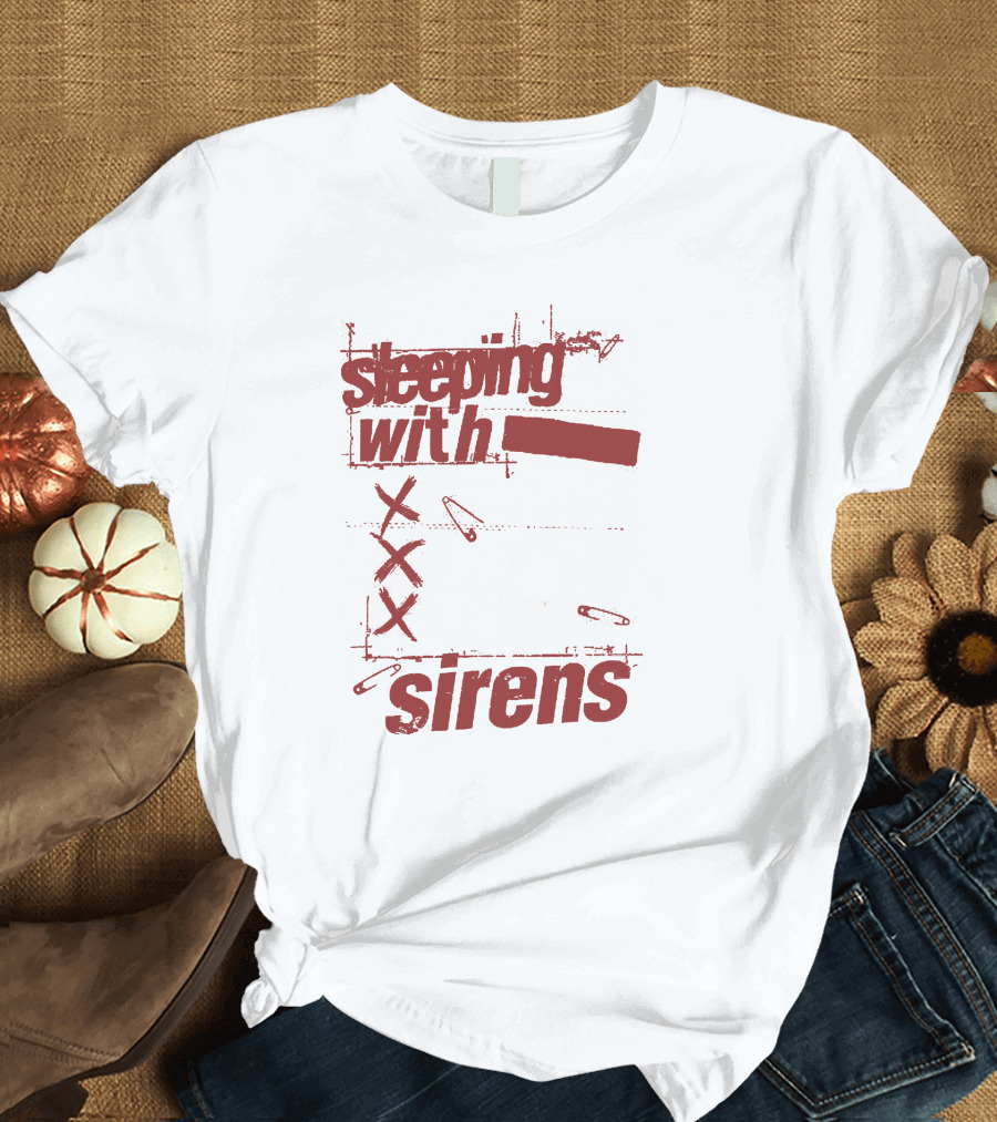 sleeping with sirens merch xxx safety pins edgy collage T-Shirt