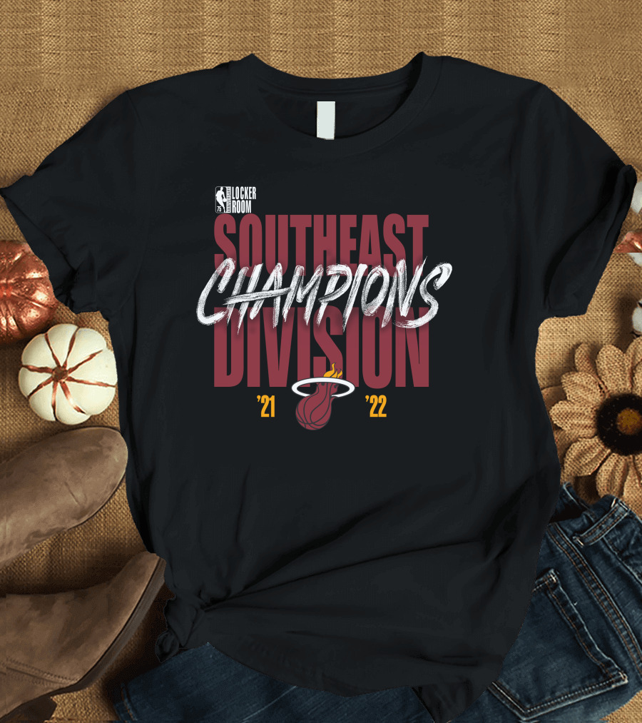 NBA Locker Room Southeast Division Champions '21 '22 Heat T-Shirt