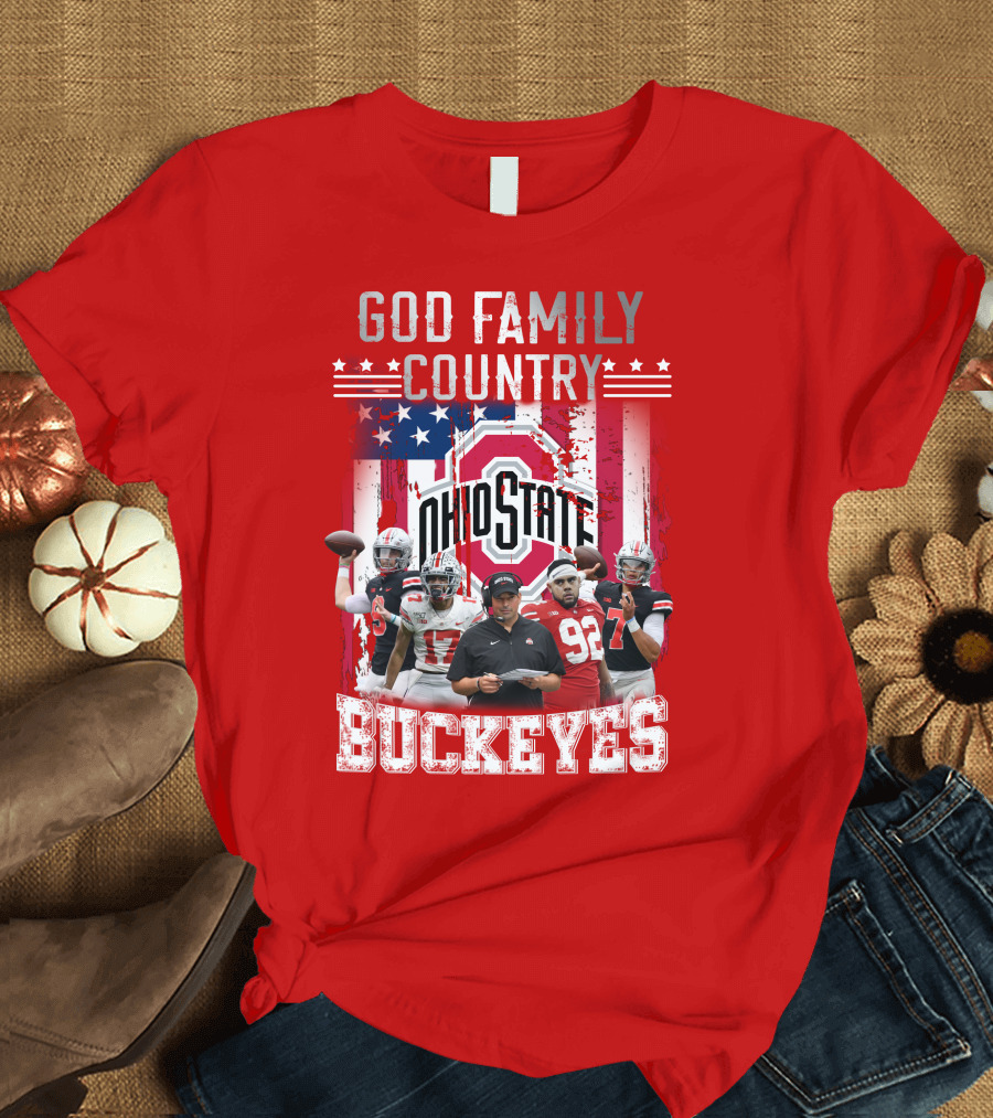 God Family Country Ohio State Buckeyes Football Team Players T-Shirt