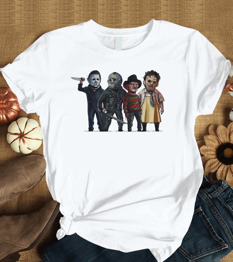 Summer Men MYERRS Michaell Halloween Horror Movie Characters Icons T-Shirt