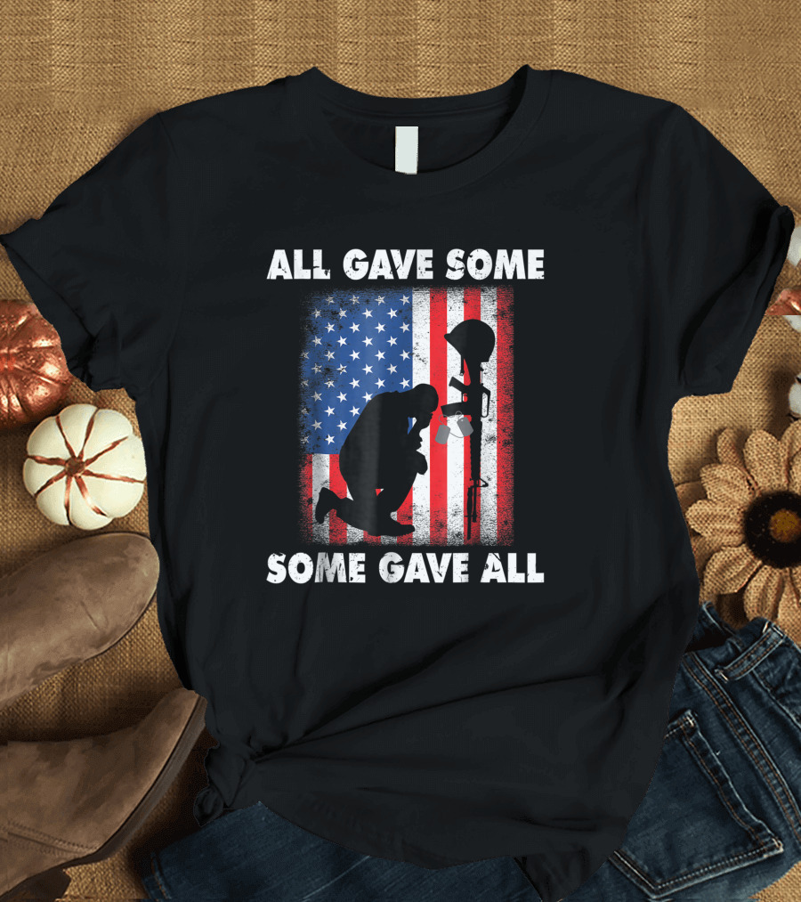 All Gave Some Some Gave All Veteran Memorial Day USA Flag T-Shirt