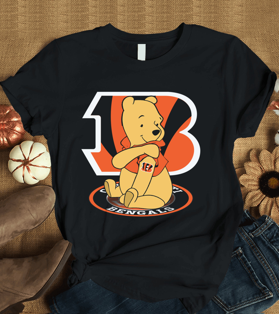 Cincinnati Bengals Pooh Football Crossover T-Shirt