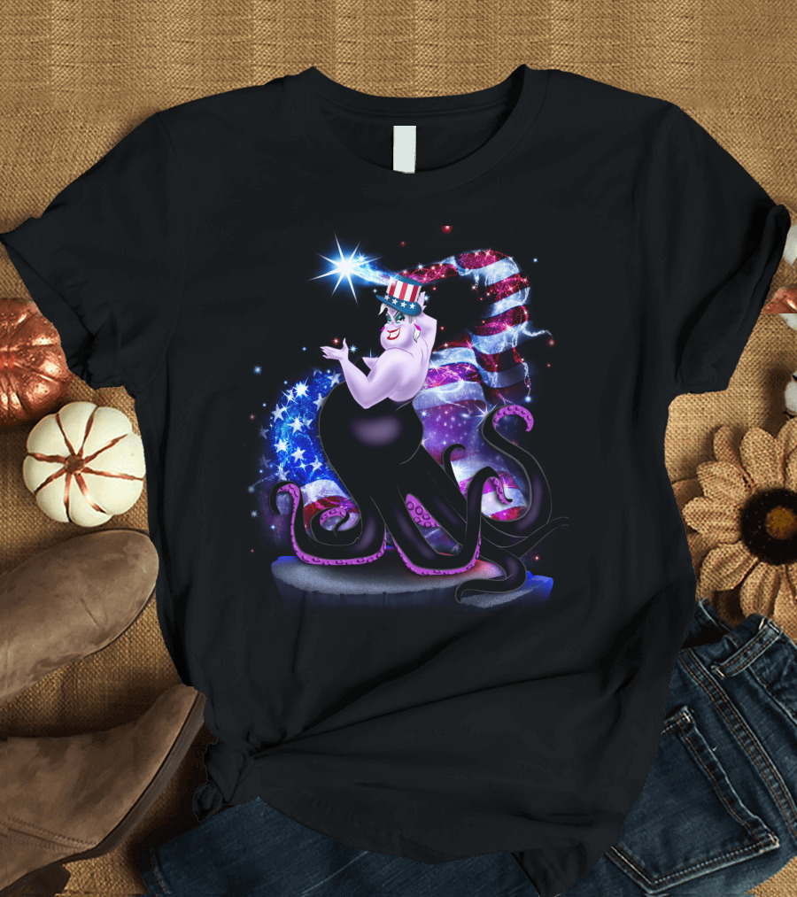 Ursula American Flag Patriotic Bling July T-Shirt