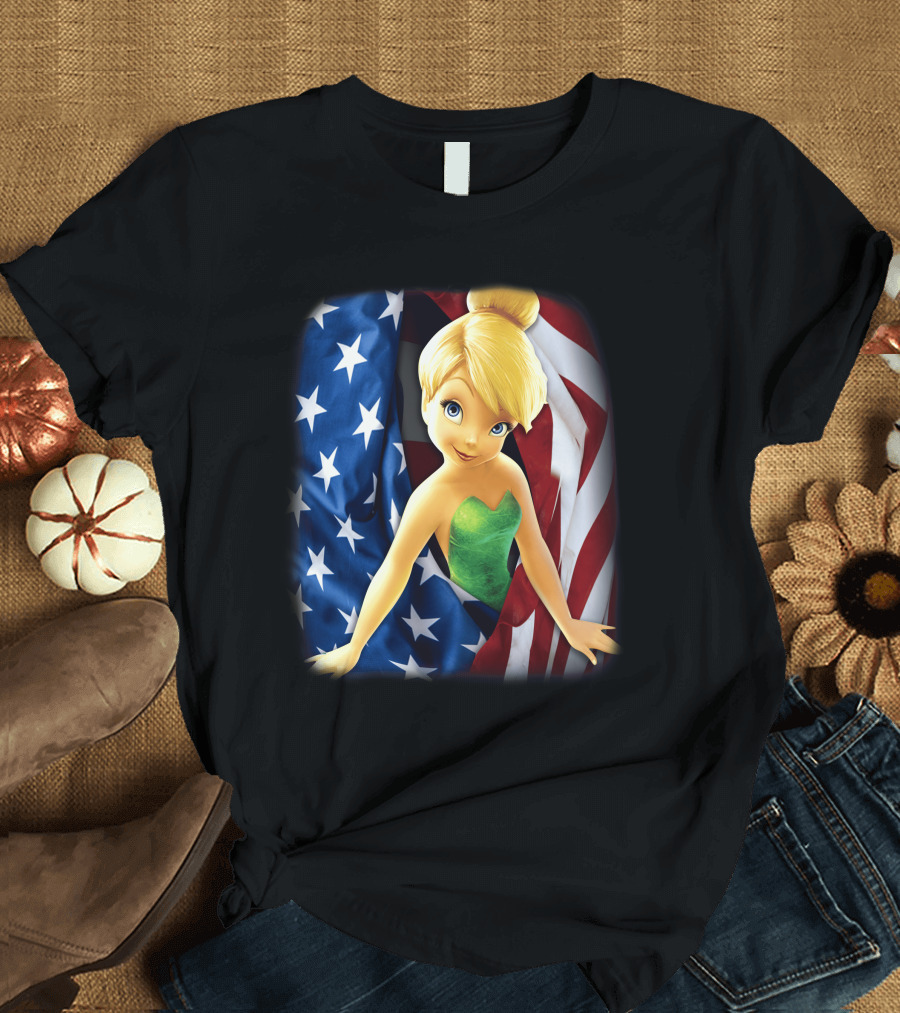 Tinkerbell American Flag Fourth Of July T-Shirt