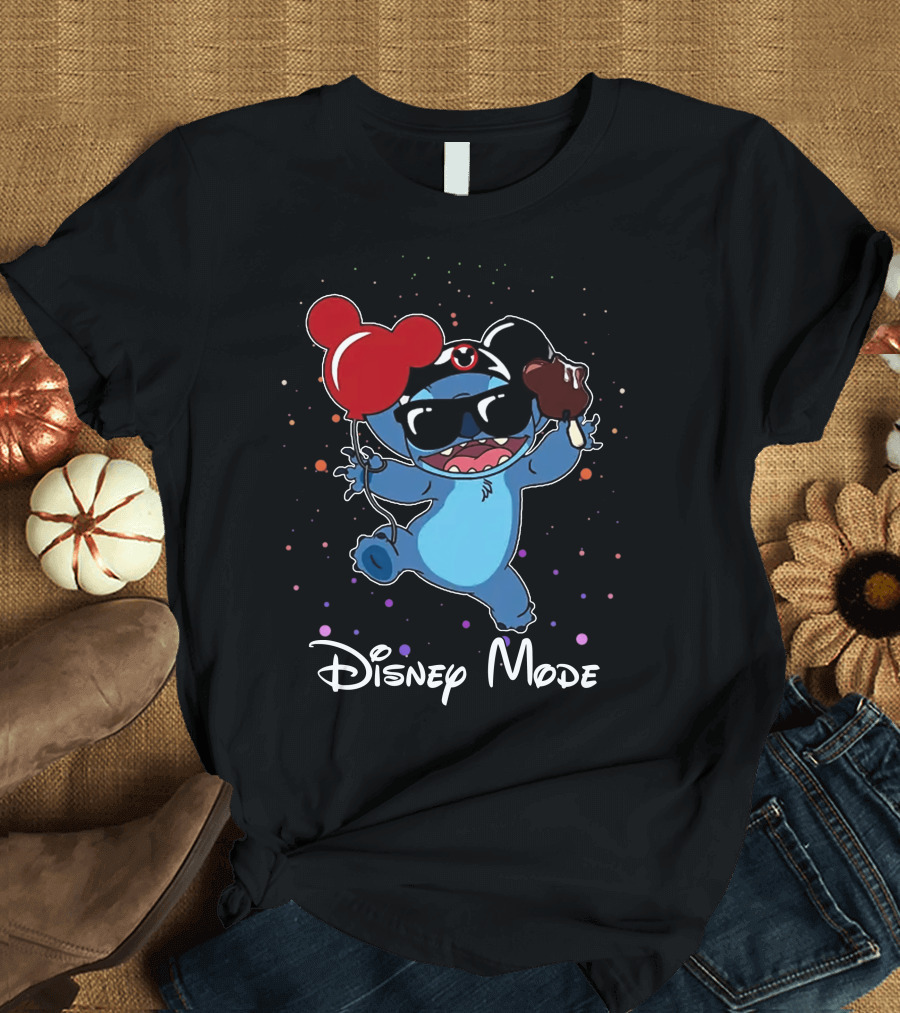 Disney Mode Stitch Ice Cream Balloon Fun T-Shirt