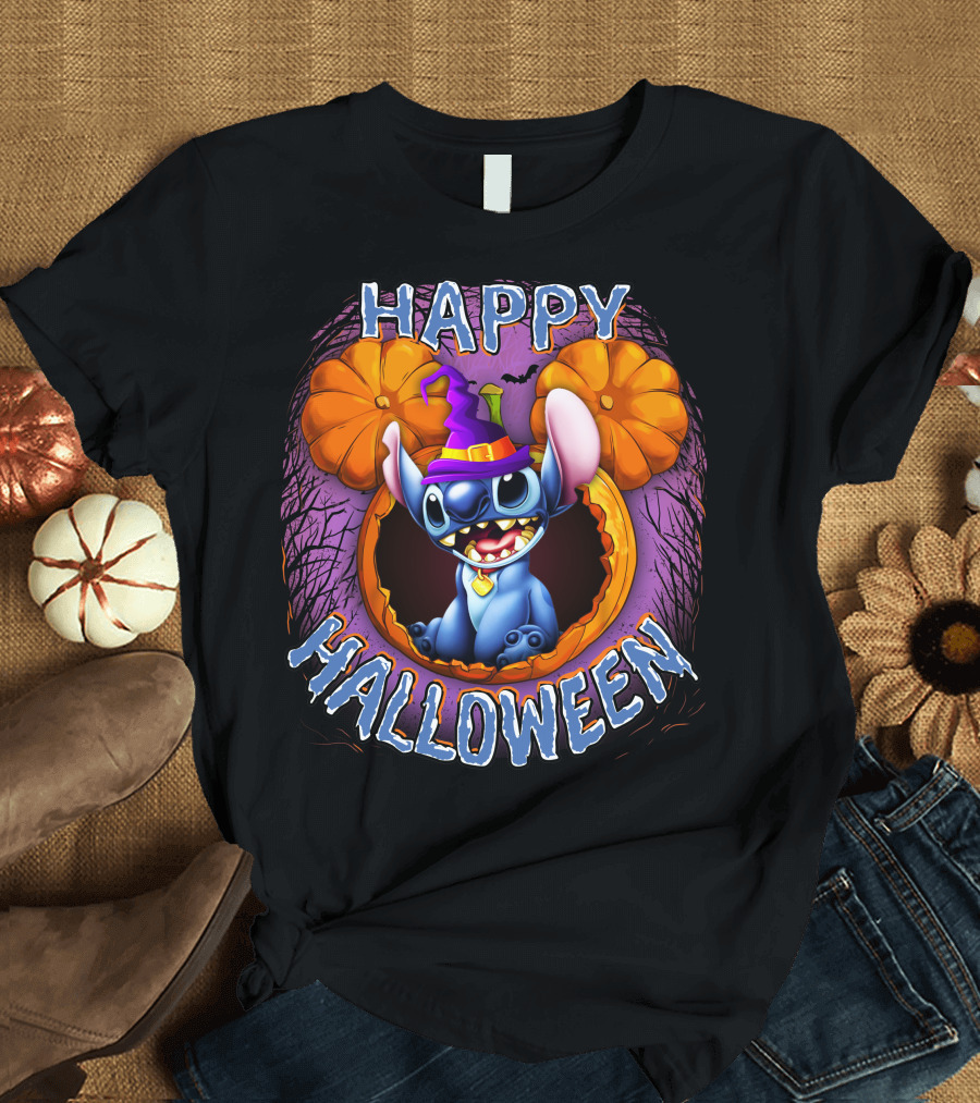 Stitch Happy Halloween Pumpkin Magic T-Shirt
