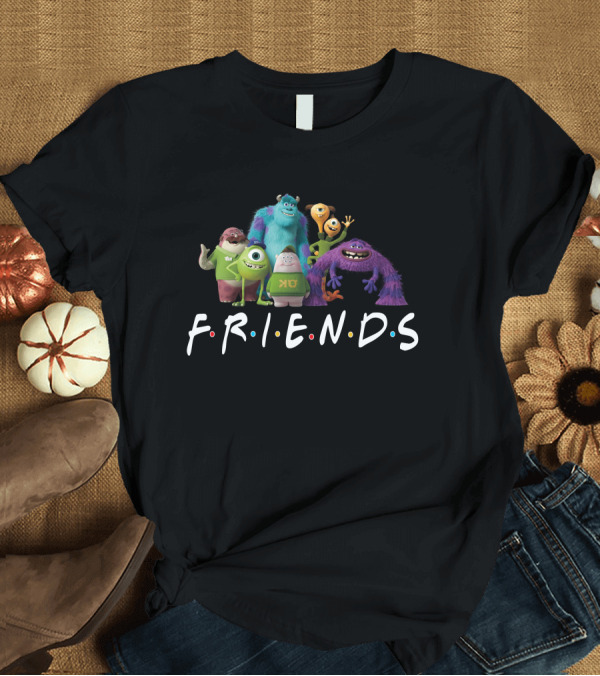 T-Shirt: Monsters University Characters with Friends Television Show Style Letters T-Shirt Monsters University Characters with Friends Television Show Style Letters T-Shirt