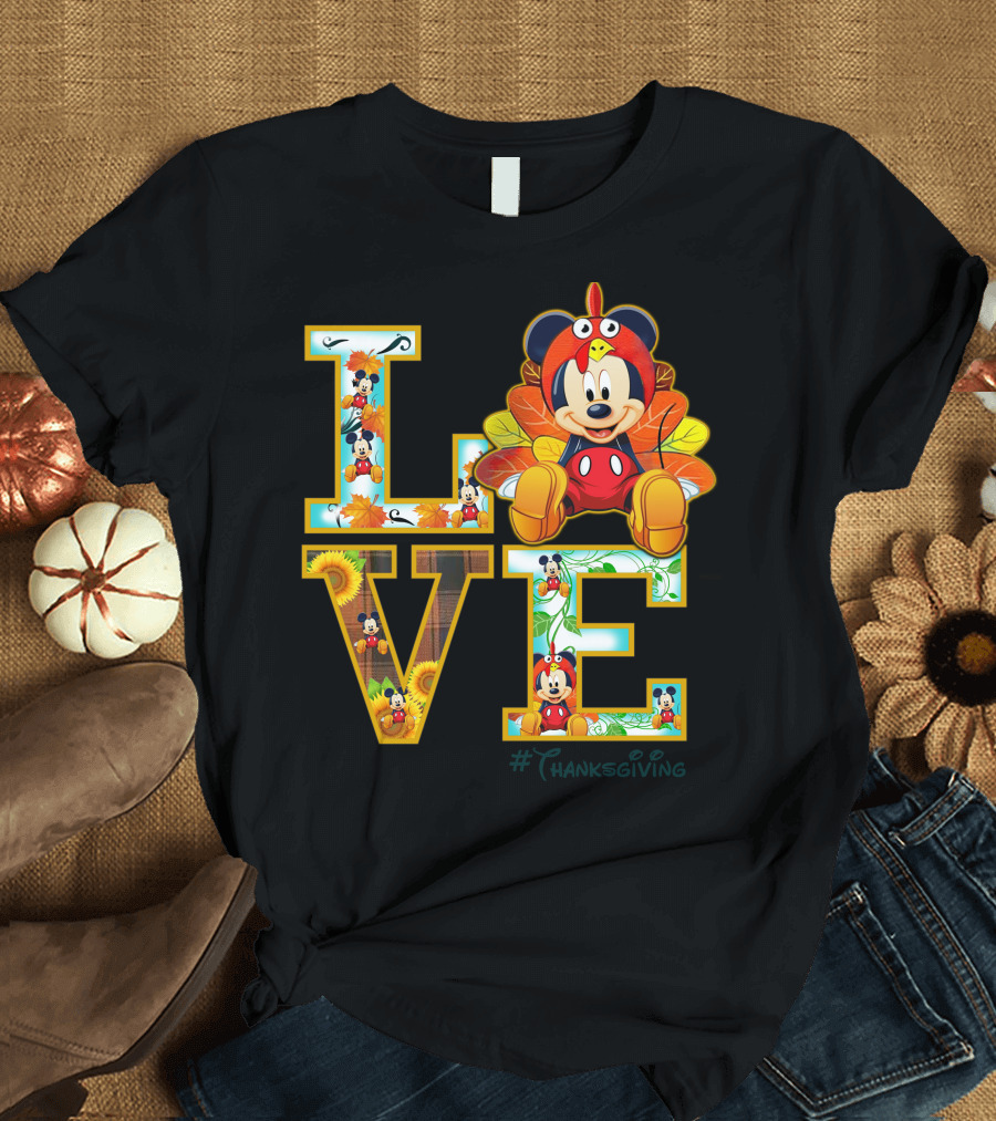 LOVE Mickey Thanksgiving Turkey Costume #Thanksgiving T-Shirt