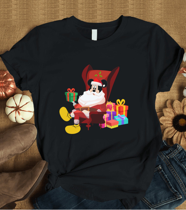 T-Shirt: MK Santa Christmas Mickey Mouse with Gifts Iconic Disney Holiday T-Shirt MK Santa Christmas Mickey Mouse with Gifts Iconic Disney Holiday T-Shirt