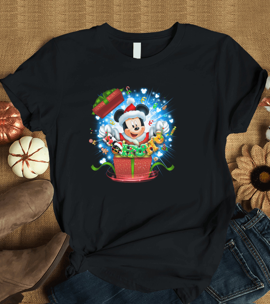 Mickey Christmas Magic Present Explosion T-Shirt