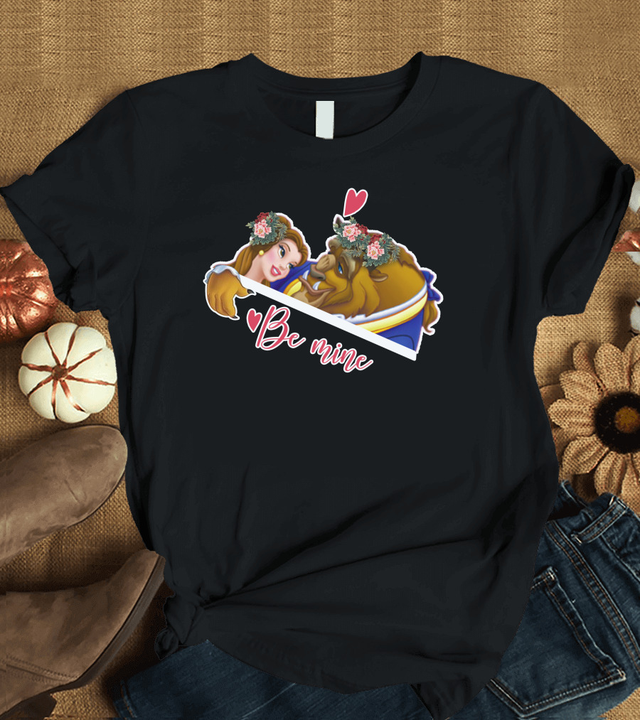 Be Mine Beauty and The Beast Floral Valentine's Day T-Shirt