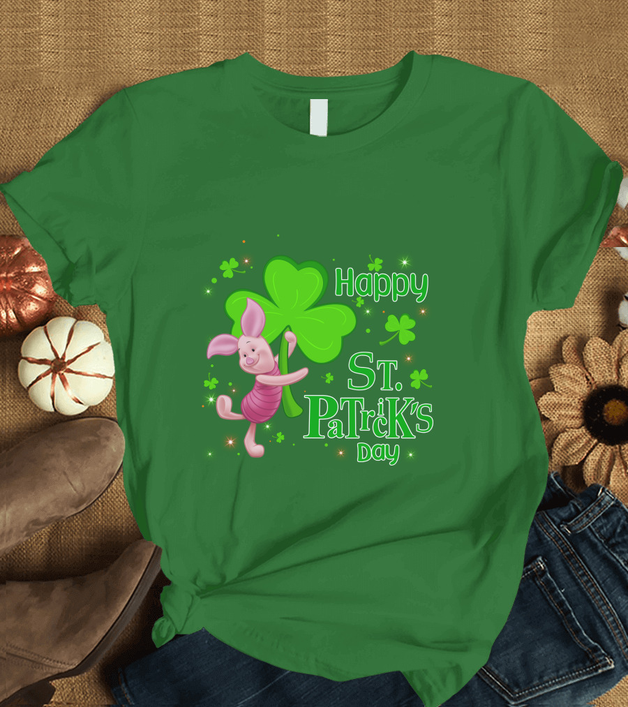 Happy St. Patrick's Day Piglet Shamrock T-Shirt