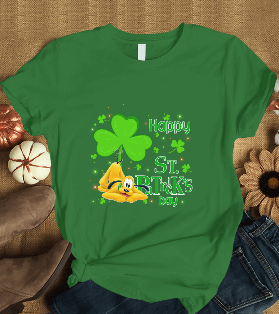 Happy St Patrick's Day Pluto Shamrock T-Shirt