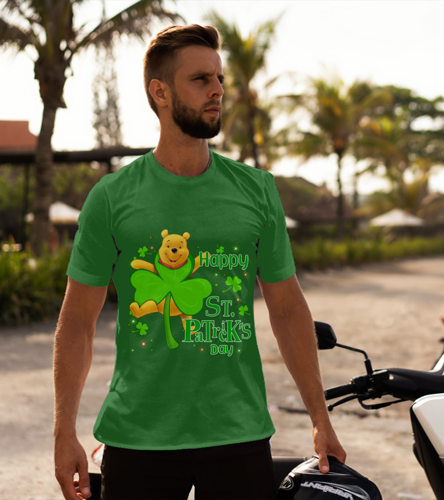 Happy St. Patrick's Day Pooh Shamrock T-Shirt