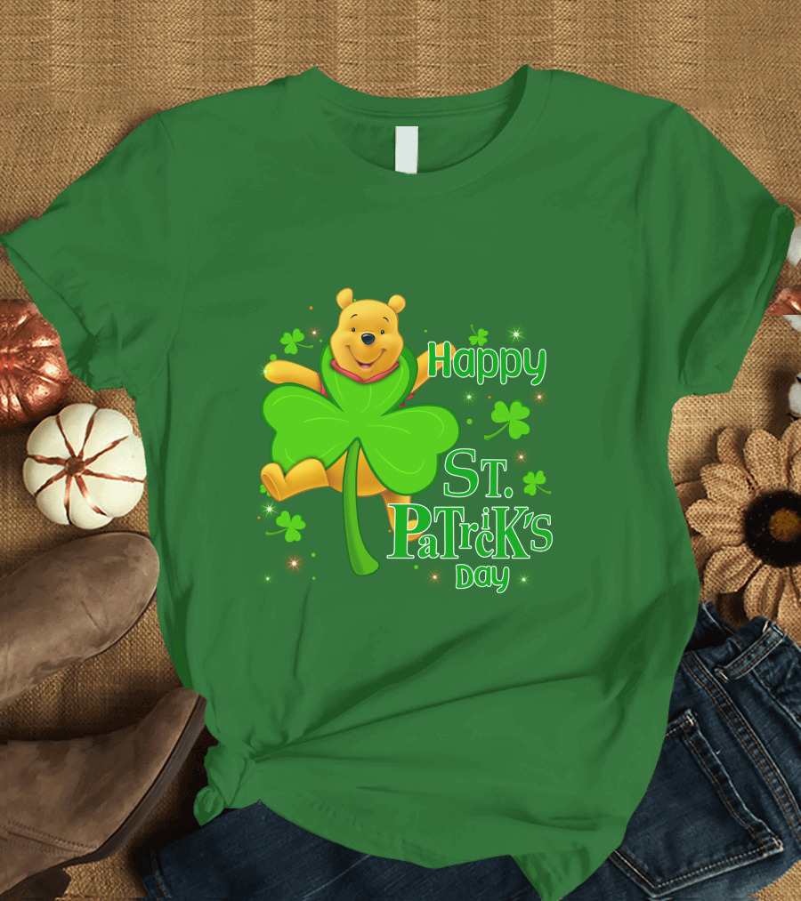 Happy St. Patrick's Day Pooh Shamrock T-Shirt