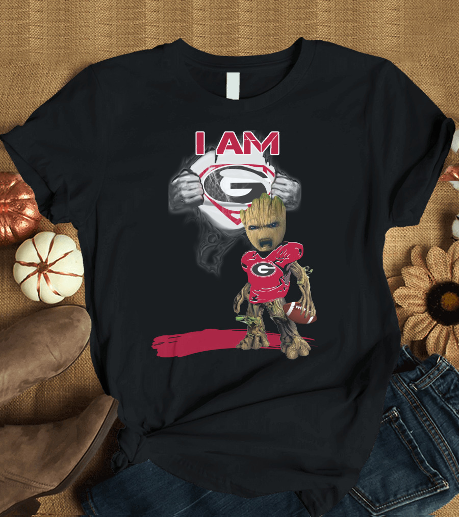 I Am Bulldogs Baby Groot Superman T-Shirt
